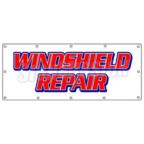 WINDSHIELD REPAIR BANNER SIGN glass repair specialist automotive cars